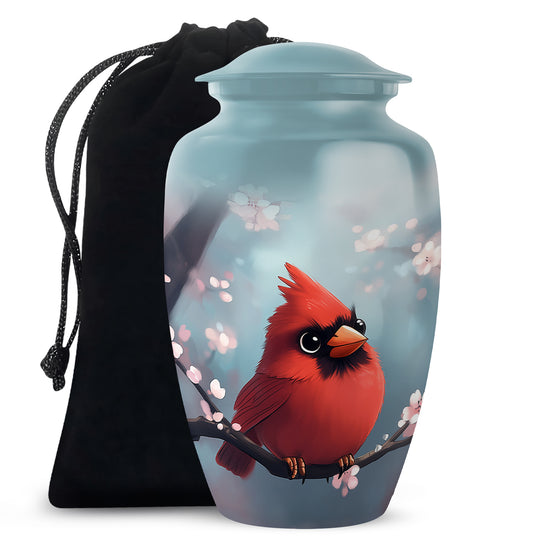 Cartoon Cardinal Bird Urn - Blossom Cremation Urn For Adult Ashes