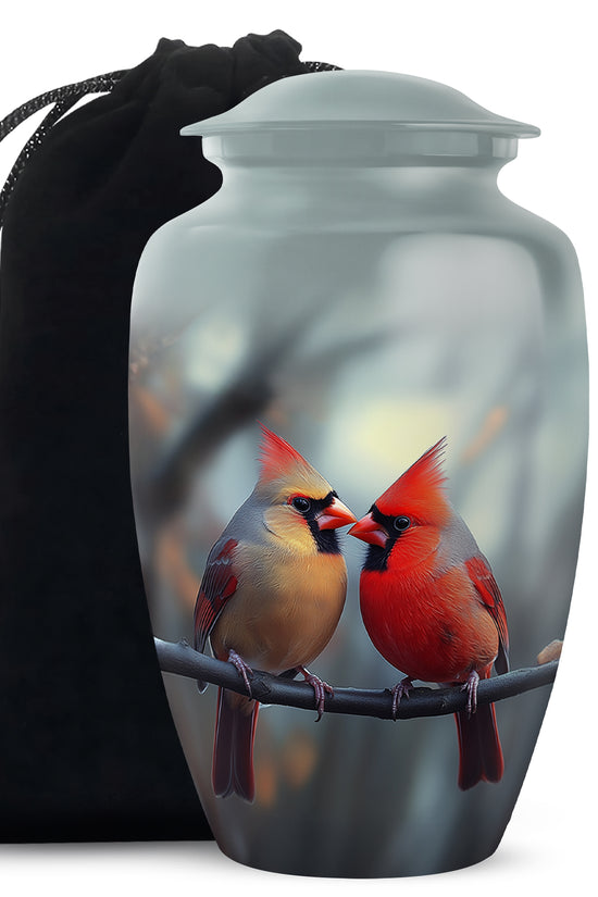 Cardinal Bird Couple Urn - Beautiful Memorial Urn For Loved Ones