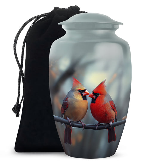 Cardinal Bird Couple Urn - Beautiful Memorial Urn For Loved Ones