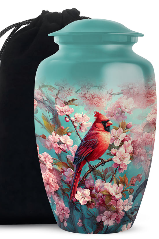Cardinal Blossom Funeral Urn - Beautiful Memorial Urn For Female