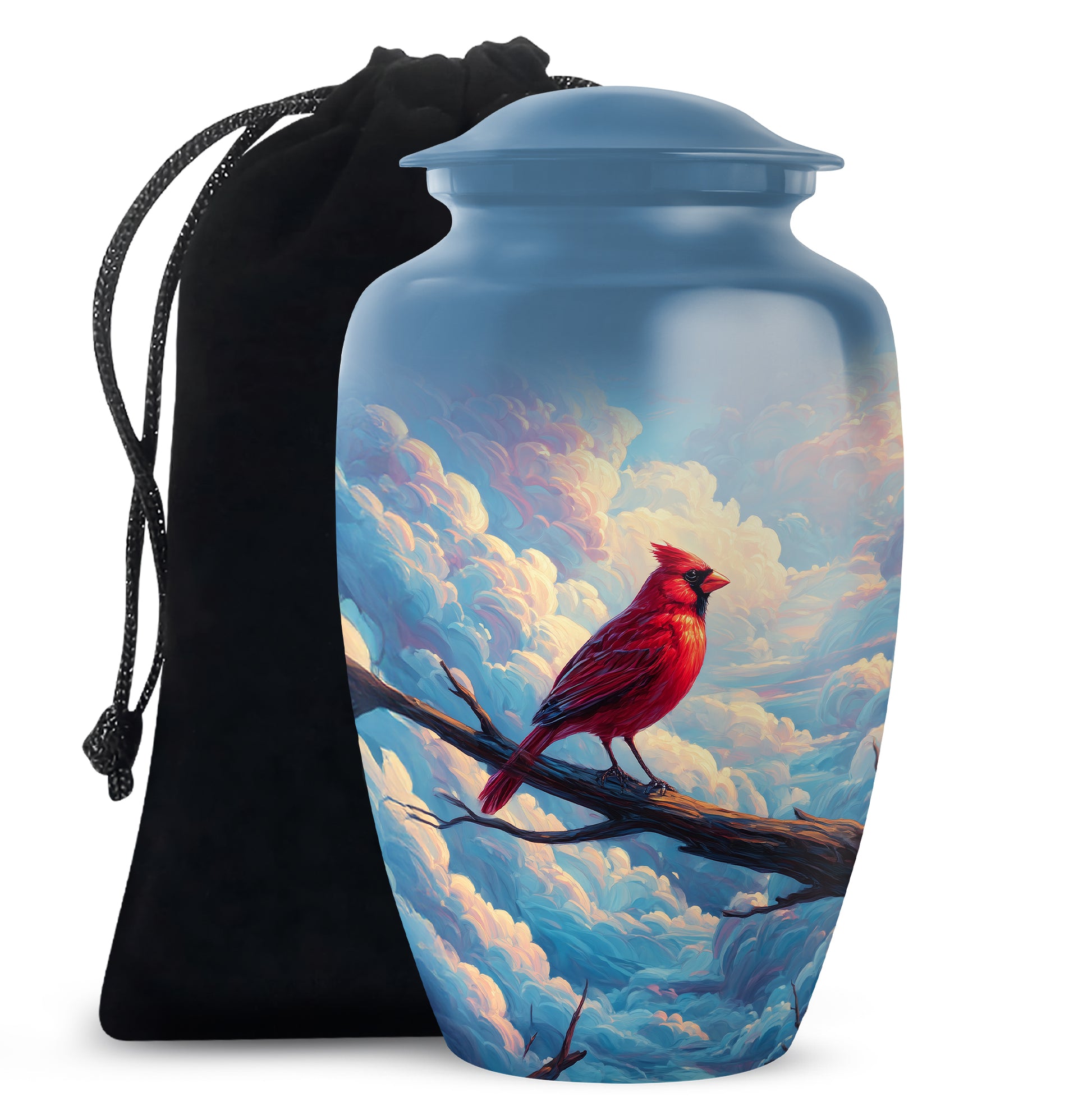 Cardinal Bird Funeral Urn - Peaceful Sky Cremation Urn For Loved Ones