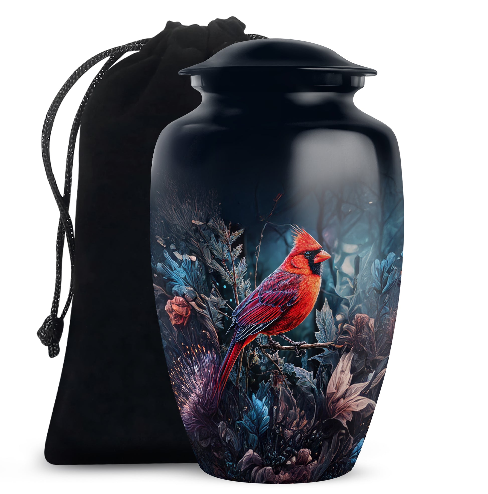 Peaceful Cardinal Funeral Urn - Nature theme Aluminum Cremation Urn For Ashes