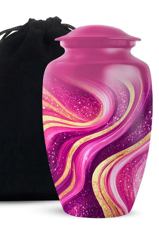 Pink Theme Memorial Urn - Large Cremation Urn For Female Ashes