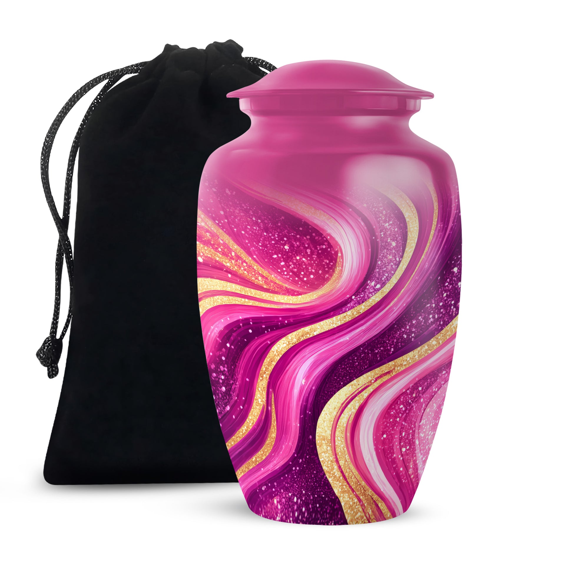 Pink Theme Memorial Urn - Large Cremation Urn For Female Ashes