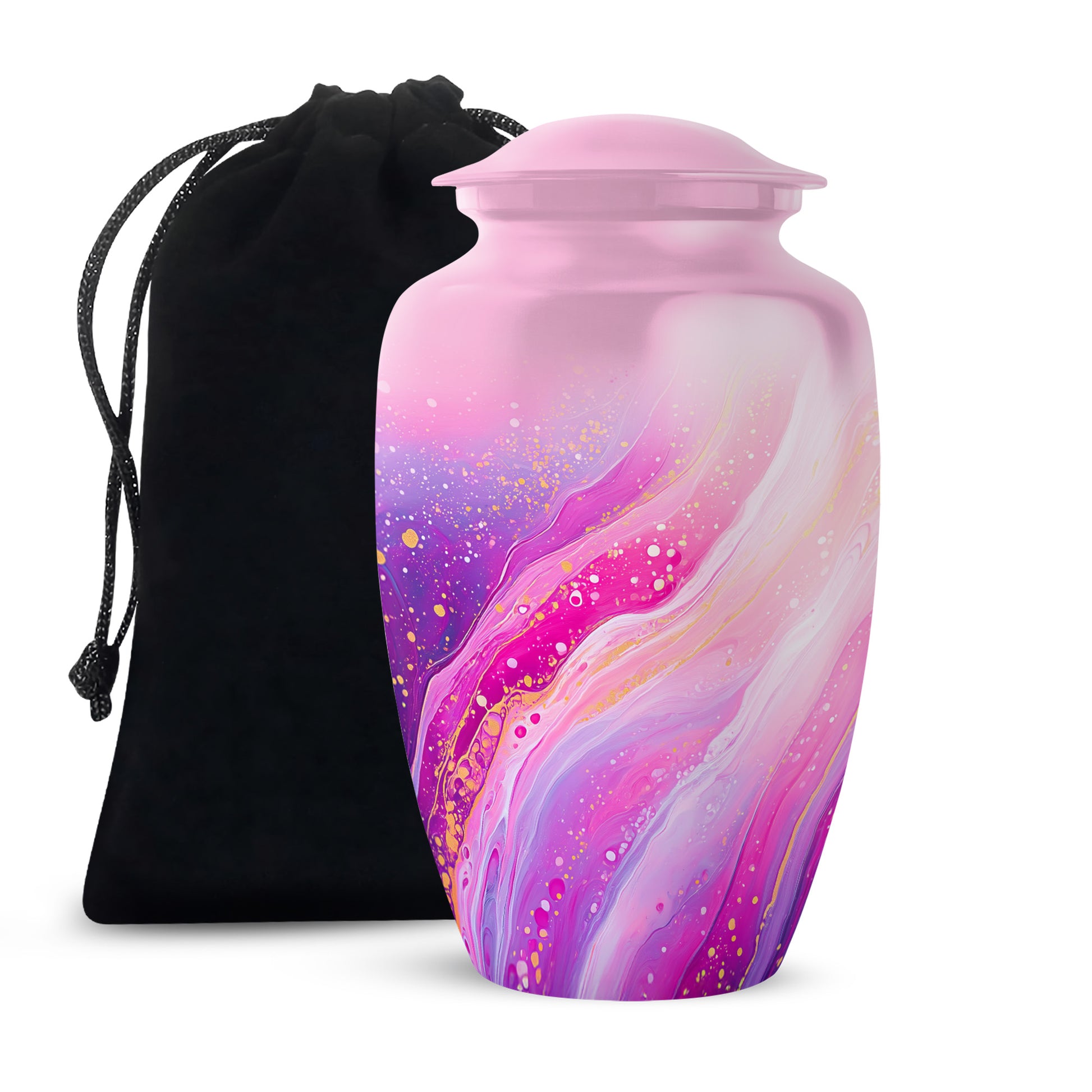 Pink Decorative Cremation Urn - Modern Funeral Urn For Loved Ones