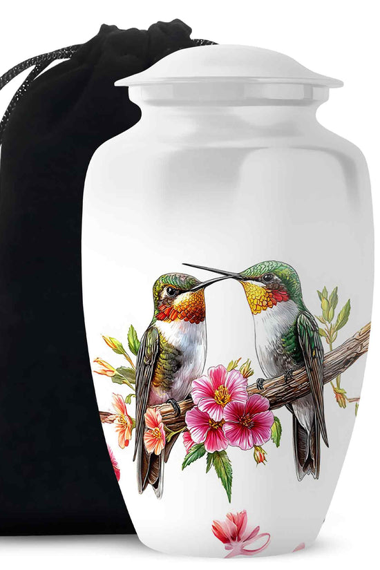 Love Birds Cremation Urn - Hummingbird Memorial Urn For Couple