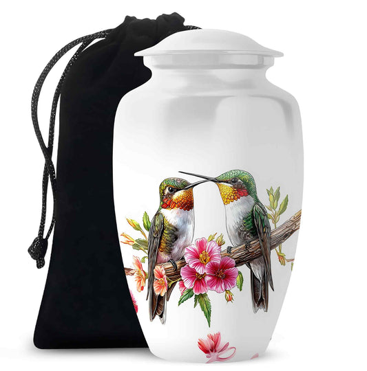 Love Birds Cremation Urn - Hummingbird Memorial Urn For Couple