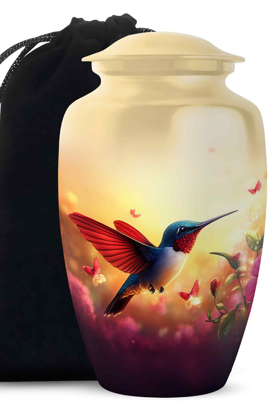 Hummingbird Cremation Urn - Nature Funeral Urn For Human Ashes