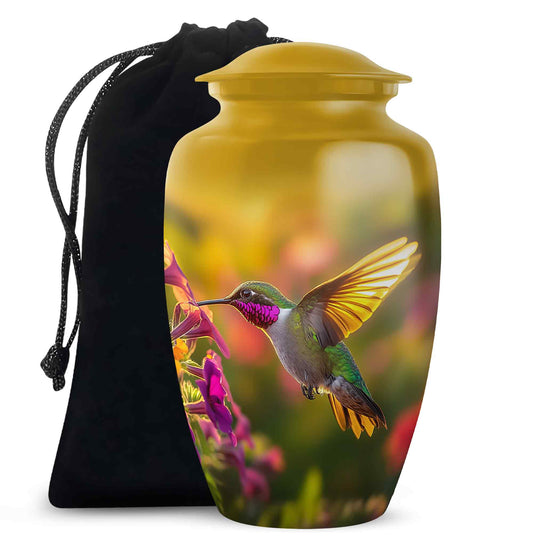 Classic Hummingbird Memorial Urn - Artistic Funeral Urn For Male & Female
