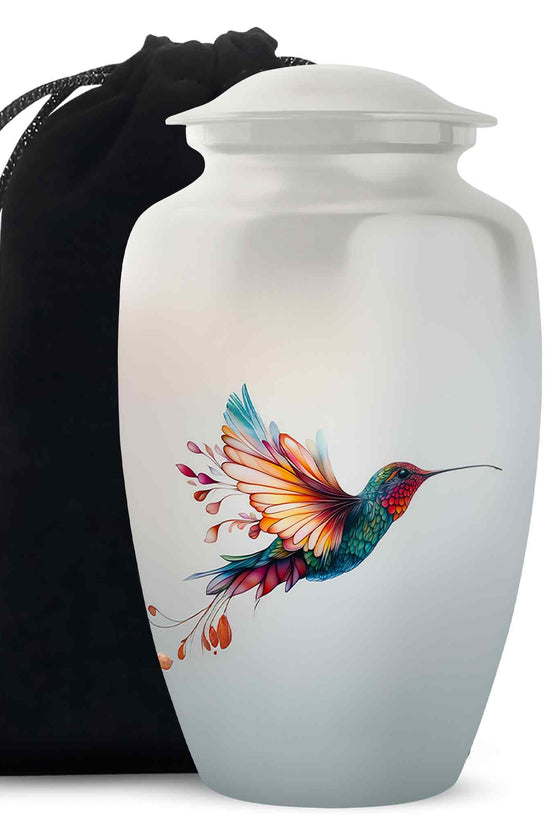 Colorful Hummingbird Cremation Urn -Artistic Memorial Urn For Loved Ones