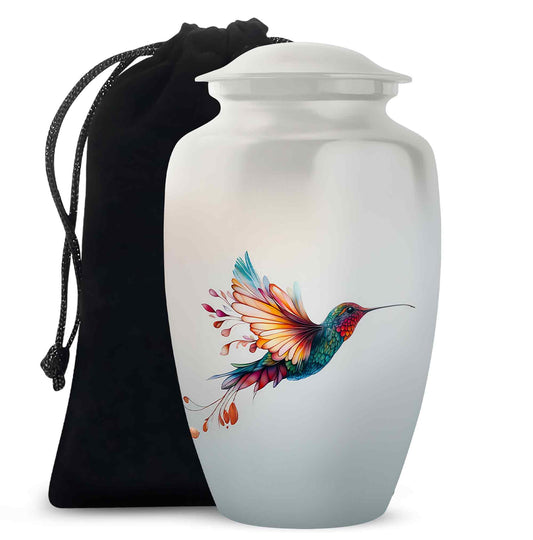 Colorful Hummingbird Cremation Urn -Artistic Memorial Urn For Loved Ones