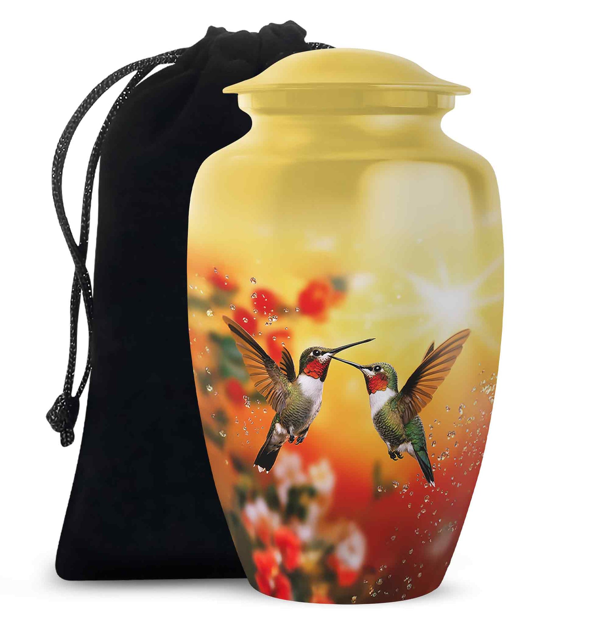 Nature Hummingbird Funeral Urn - Aluminium Memorial Urn For Loved Ones