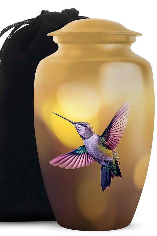 Hummingbird Memorial Urn - Gloden Cremation Urn For Male & Female