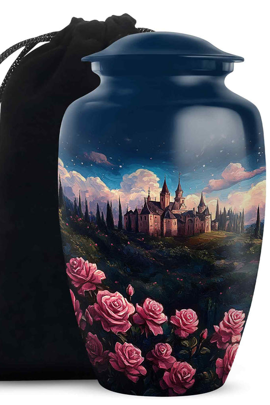 Rose Garden Memorial Urn – Artistic Castle Urn for Adult Male & Female Ashes