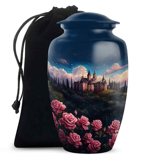 Rose Garden Memorial Urn – Artistic Castle Urn for Adult Male & Female Ashes