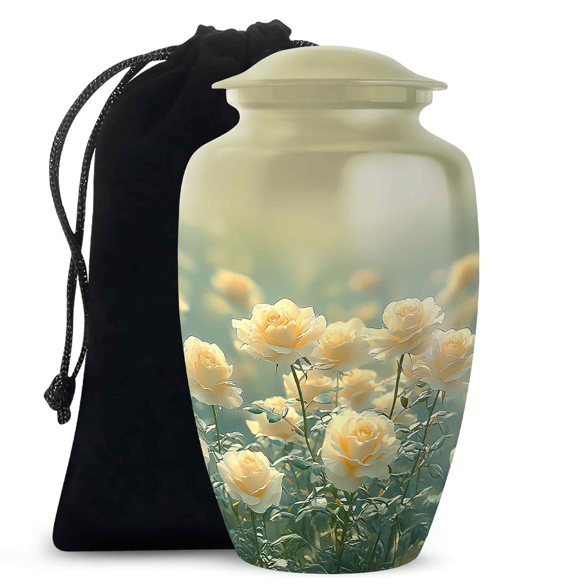 Golden Yellow Rose Memorial Urn – Cremation Urn For Mom & Dad