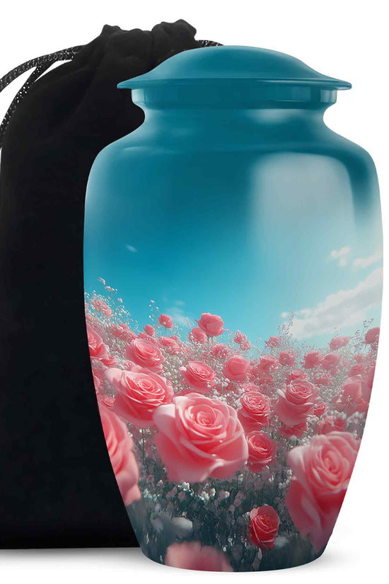 Blush Pink Roses Cremation Urn - Memorial Urn For Loved Ones