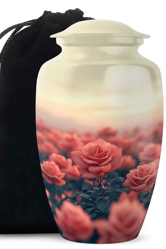 Rose Garden Funeral Urn - Beautiful Sunset Memorial Urn Adult Ashes