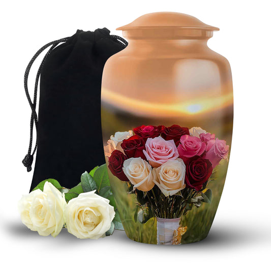 Rose Bouquet Creamtion Urn – Sunset Memorial Urn For Adults
