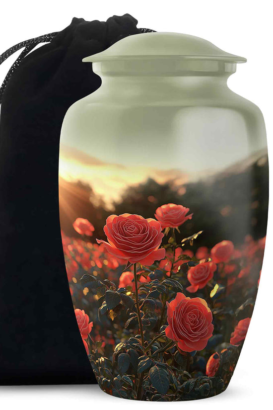 Rose Garden Funeral Urn - Decorative Memorial Urn For Women