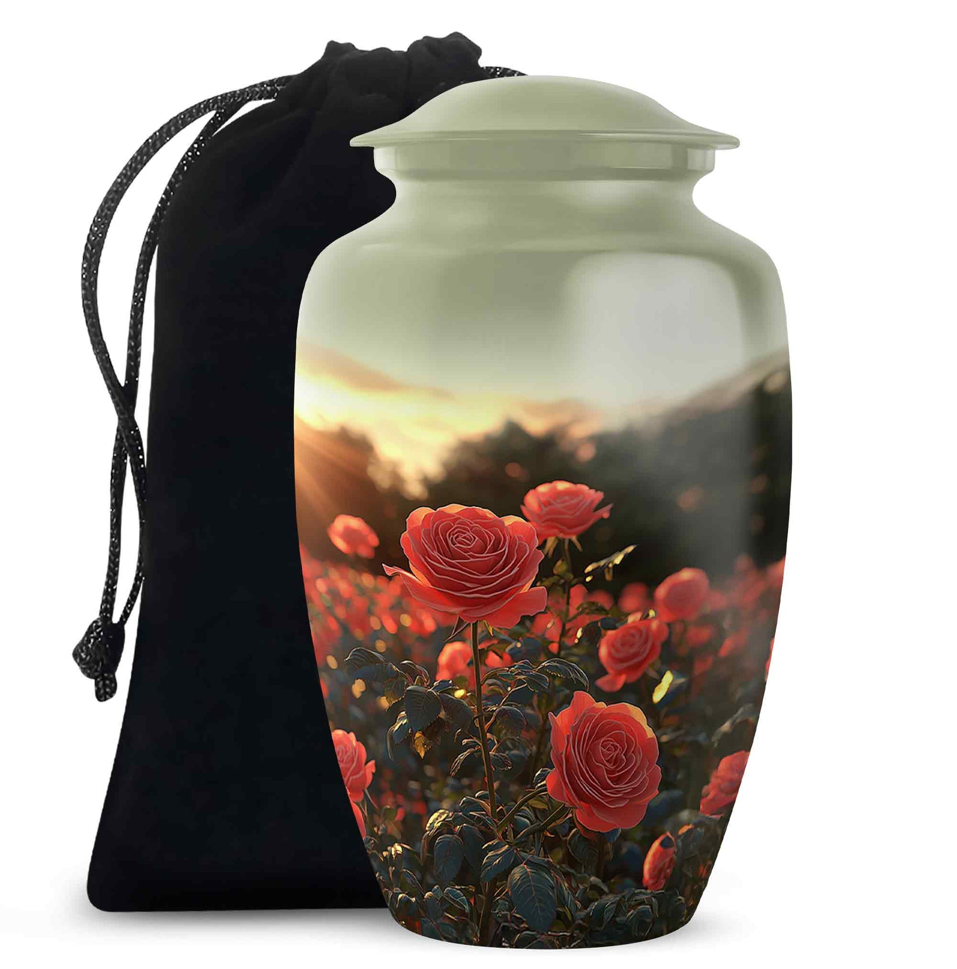 Rose Garden Funeral Urn - Decorative Memorial Urn For Women