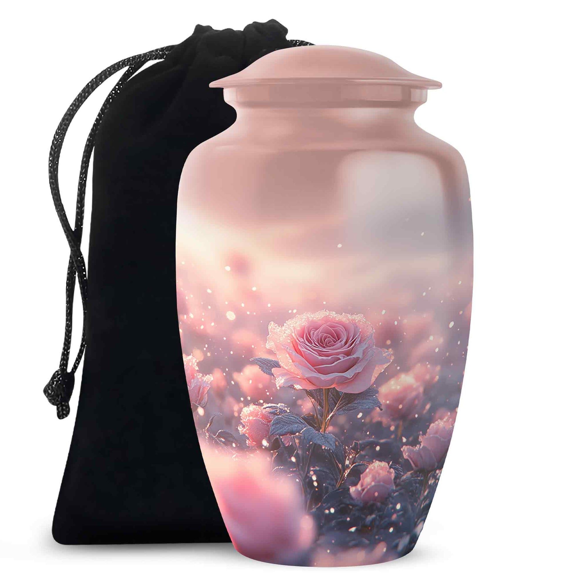 Pink Rose Cremation Urn - Beautiful Memorial Urn For Mother