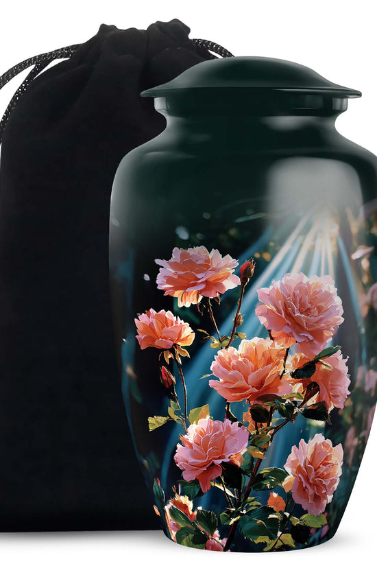 Rose Cremation Urn - Artistic Rose Memorial Urn For Adult Ashes