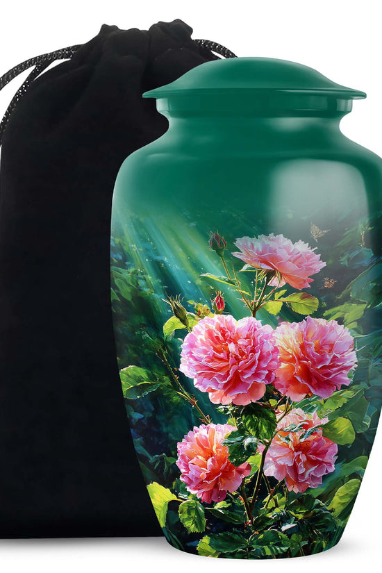 Pink Memorial Urn For Ashes - Green Funeral Urn For Loved Ones