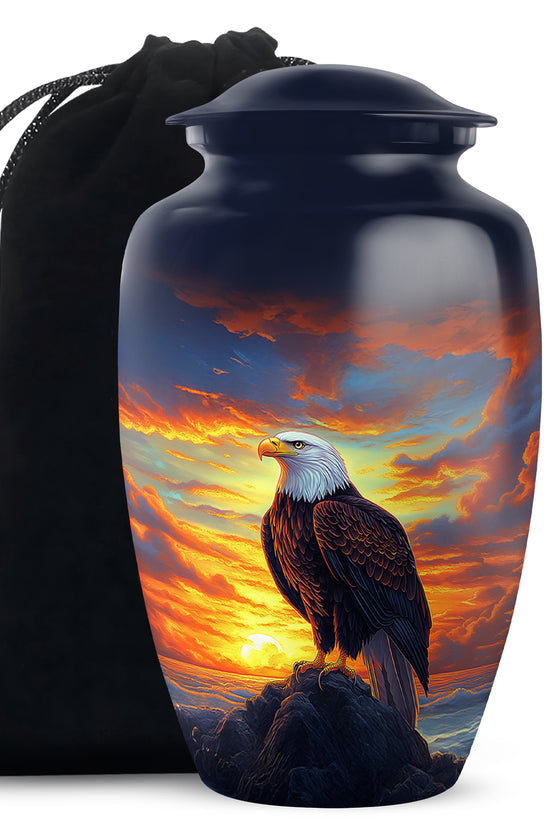 Bald Eagle Cremation Urn For Men - Bird Funeral Urn For Ashes