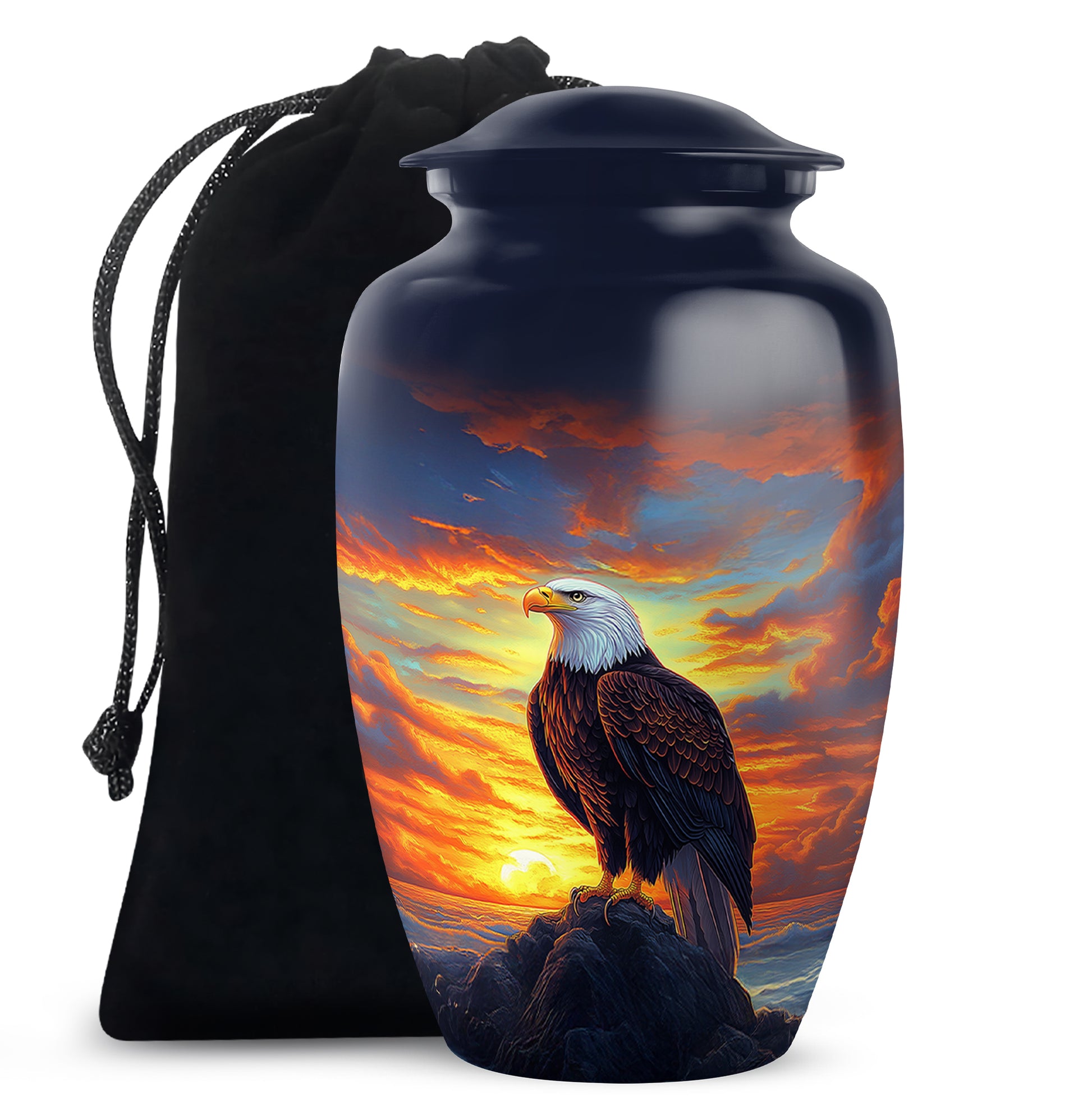 Bald Eagle Cremation Urn For Men - Bird Funeral Urn For Ashes