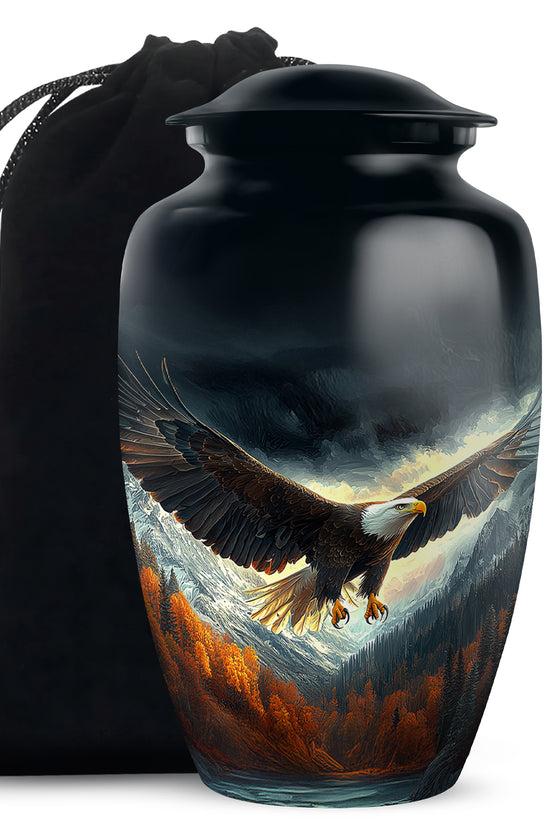 Bald Eagle Funeral Urn For Men & Women - Bird Cremation Urn