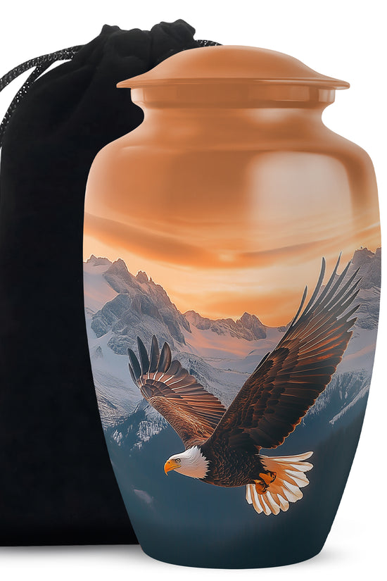 Flying Eagle Cremation Urn - Mountain Memorial Urn For Male & Female
