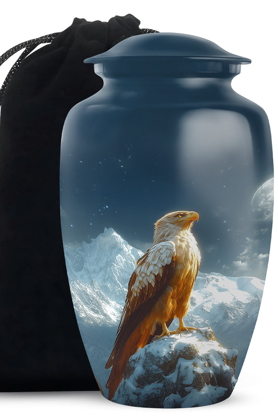 Bald Eagle Memorial Urn for Ashes - Beautiful Mountain Funeral Urn For Adult Ashes
