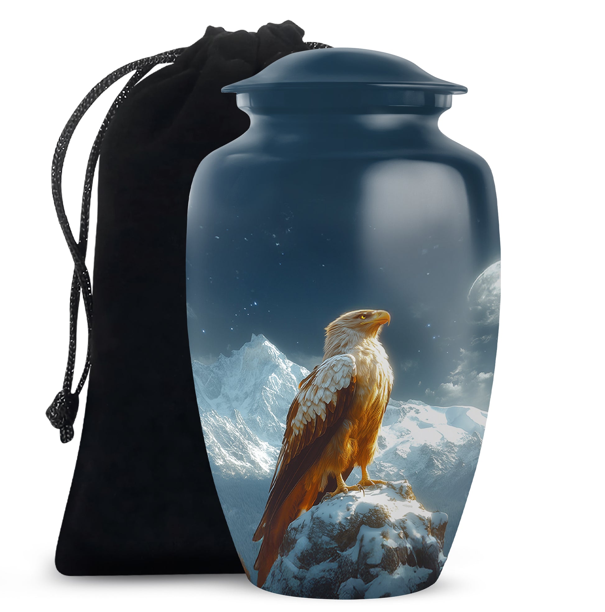 Bald Eagle Memorial Urn for Ashes - Beautiful Mountain Funeral Urn For Adult Ashes