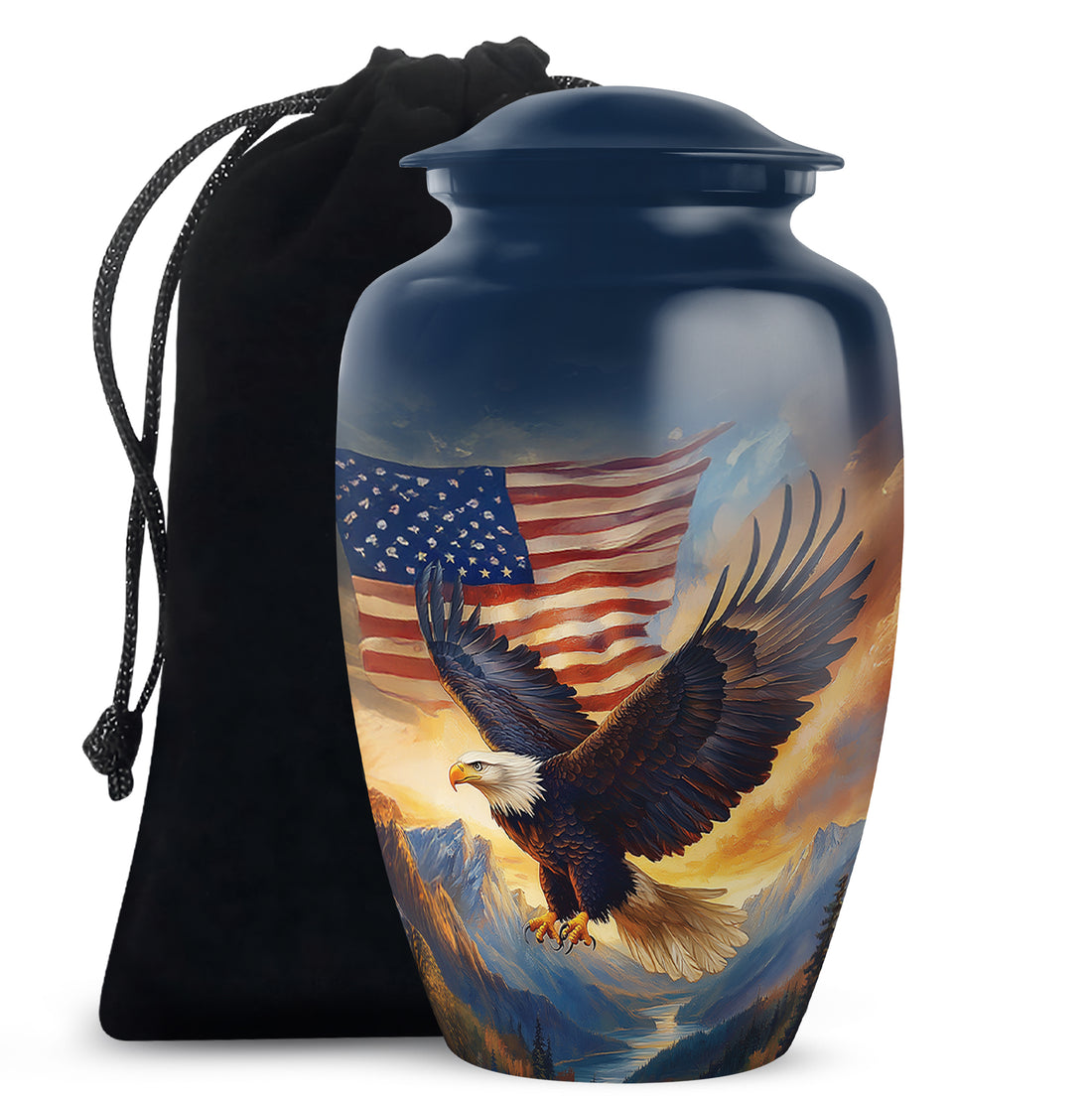 Military Memorial Urn - Bald Eagle Memorial Urn For Loved Ones