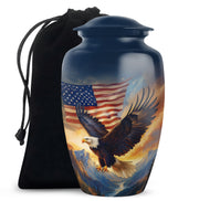 Military Memorial Urn - Bald Eagle Memorial Urn For Loved Ones
