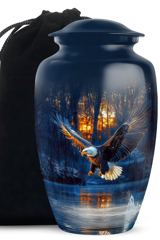 Flying Eagle Funeral Urn - Forest Cremation Urn For Human Ashes