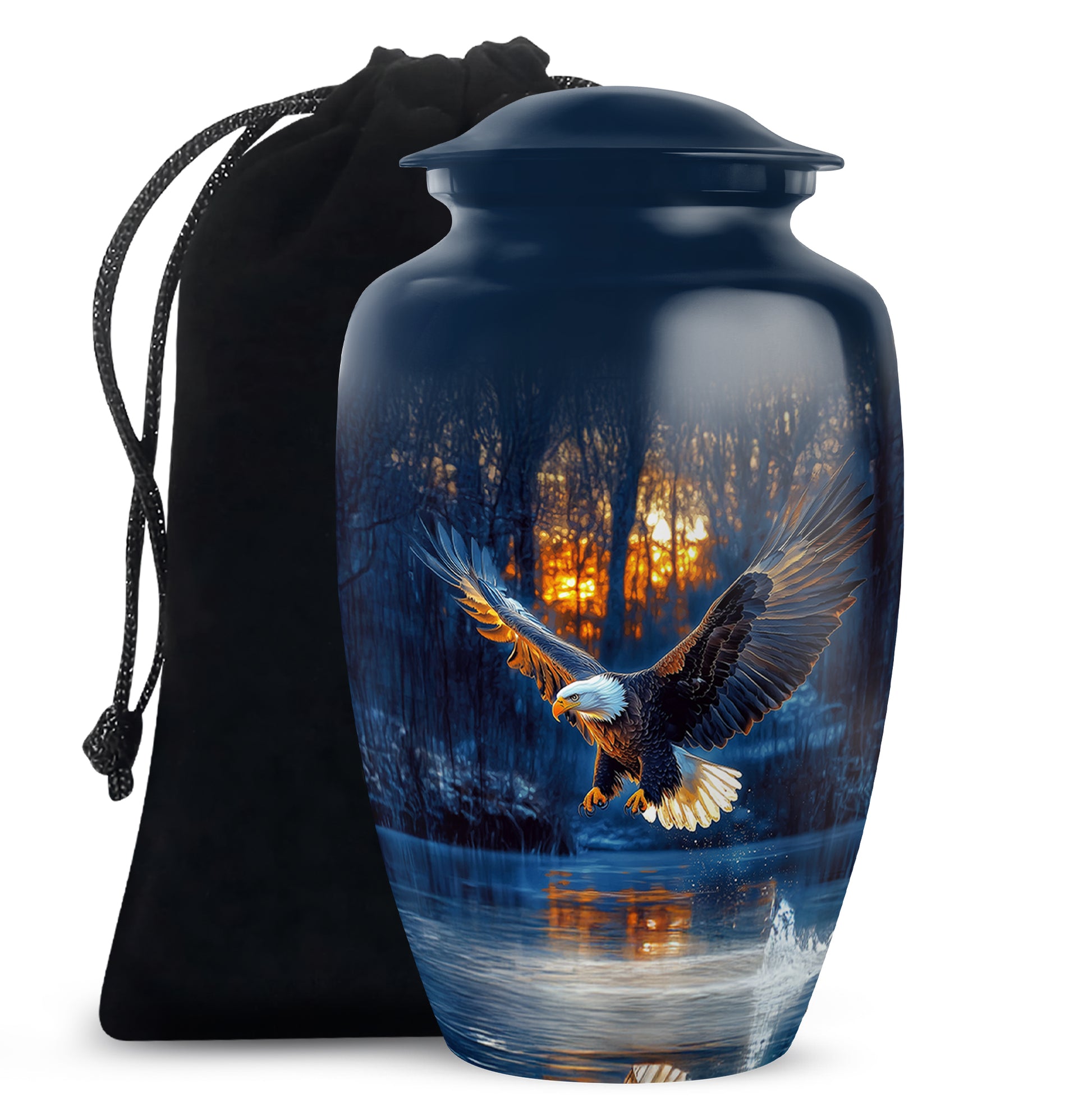 Flying Eagle Funeral Urn - Forest Cremation Urn For Human Ashes