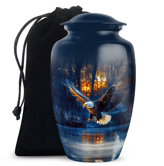 Flying Eagle Funeral Urn - Forest Cremation Urn For Human Ashes
