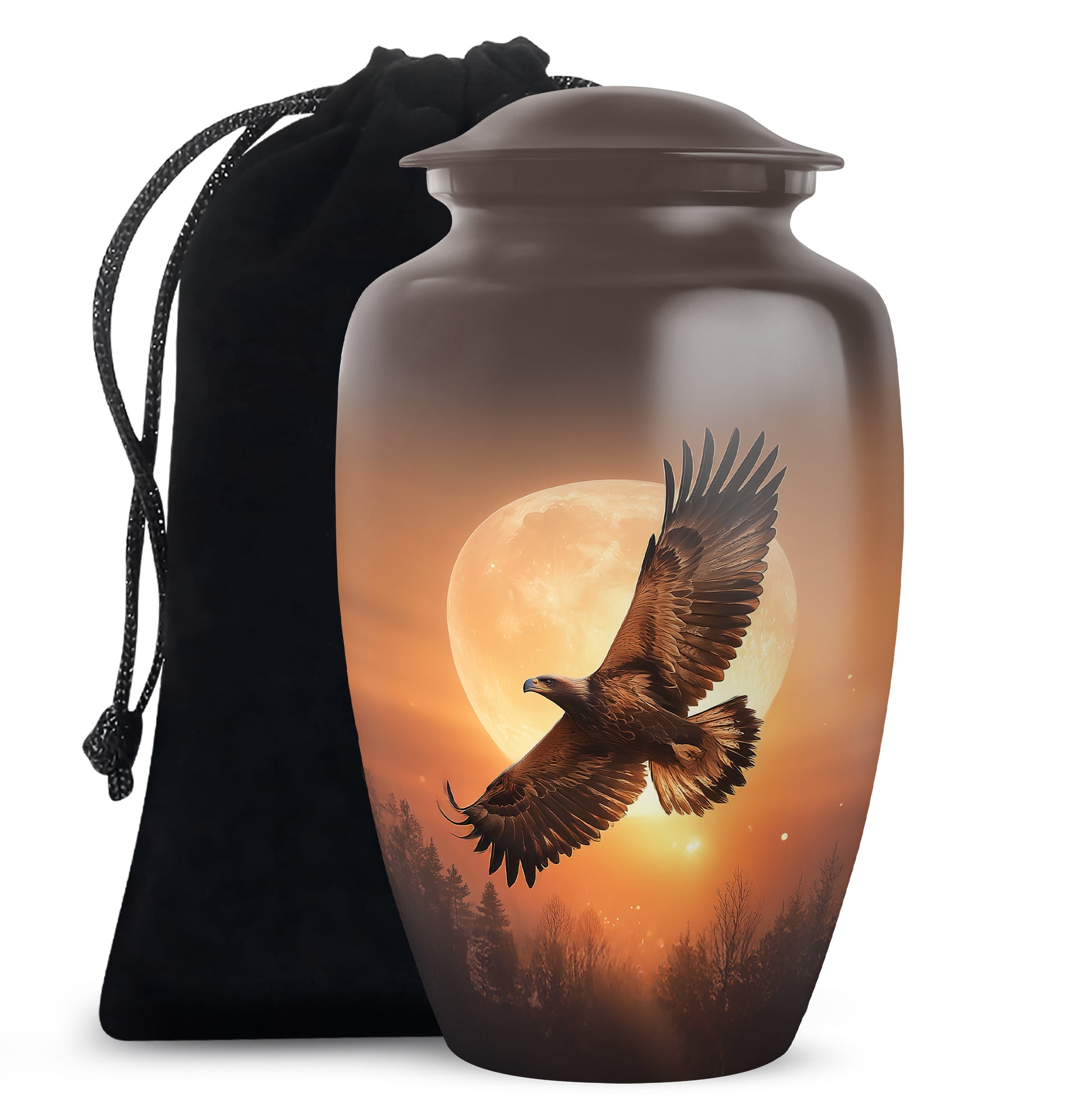 Flying Eagle Ashes Urn - Aluminium Cremation Urn For Male Ashes