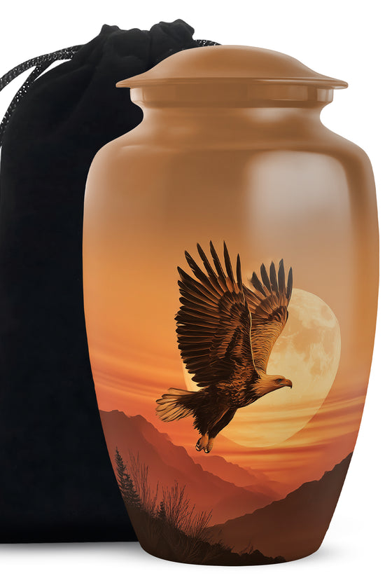 Golden Eagle Sunset Funeral Urn - Beautiful Memorial Urn For Female Ashes