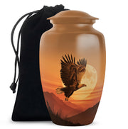 Golden Eagle Sunset Funeral Urn - Beautiful Memorial Urn For Female Ashes