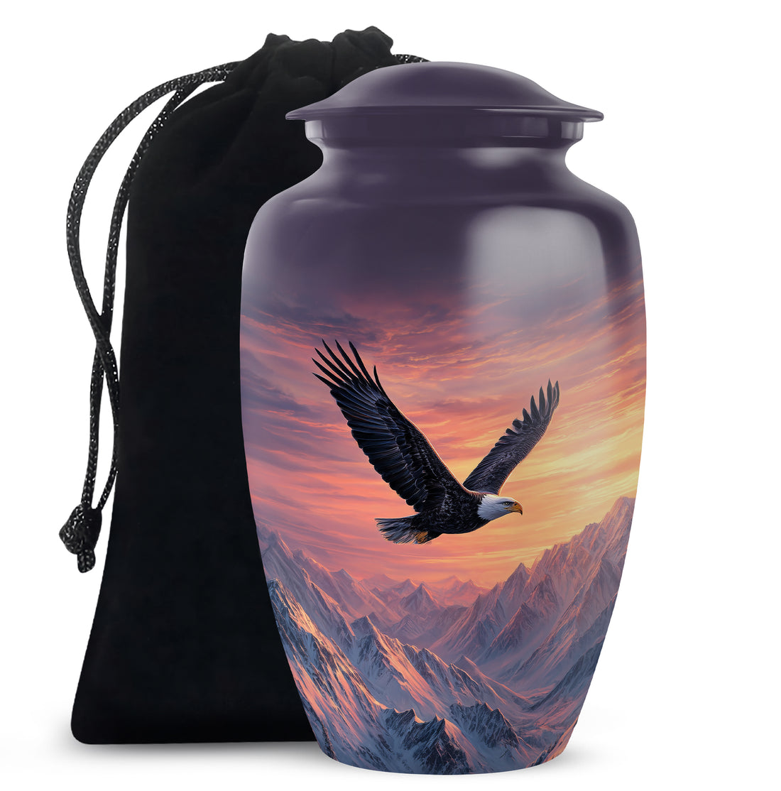 Beautiful Mountain Theme Funeral Urn - Eagle Theme Memorial Urn For Ashes
