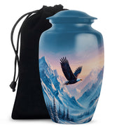 Bald Eagle Memorial Urn - Beautiful Snow Mountain Cremation Urn For Loved Ones