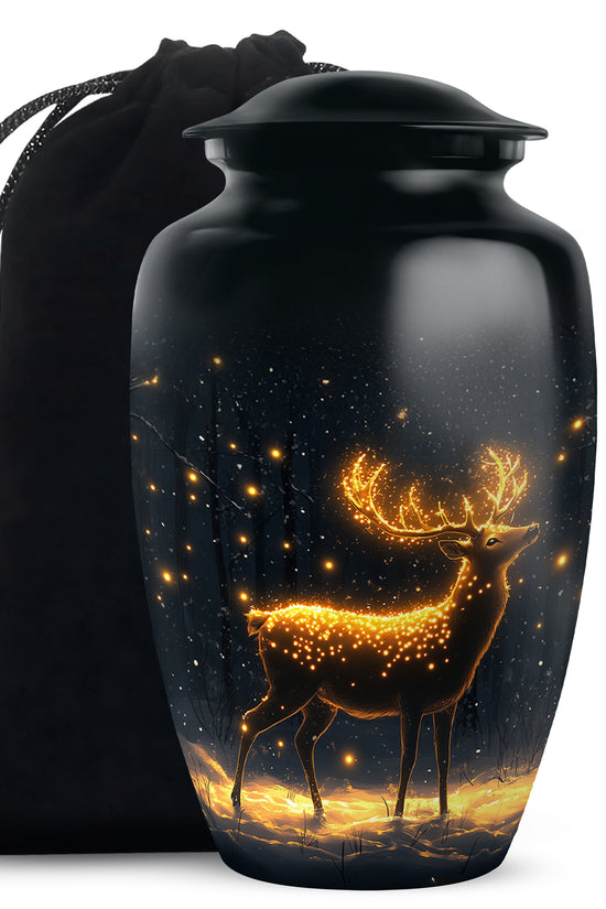 Glowing Deer Cremation Urn - Night Forest Cremation Urn For Dad & Mom