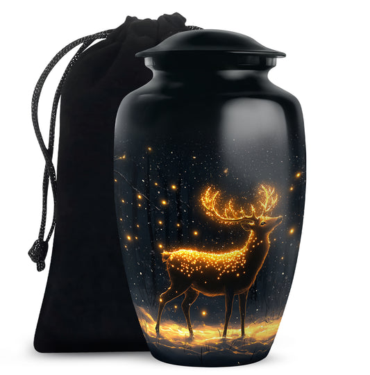 Glowing Deer Cremation Urn - Night Forest Cremation Urn For Dad & Mom