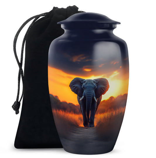 Elephant Cremation Urn For Funeral - Sunset Urn For Adult Female