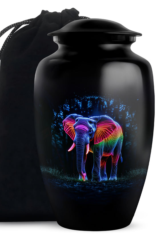Artistic Elephant Cremation Urn – Colorful Tribute Urn for Human Ashes