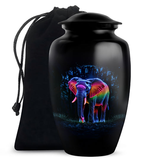 Artistic Elephant Cremation Urn – Colorful Tribute Urn for Human Ashes