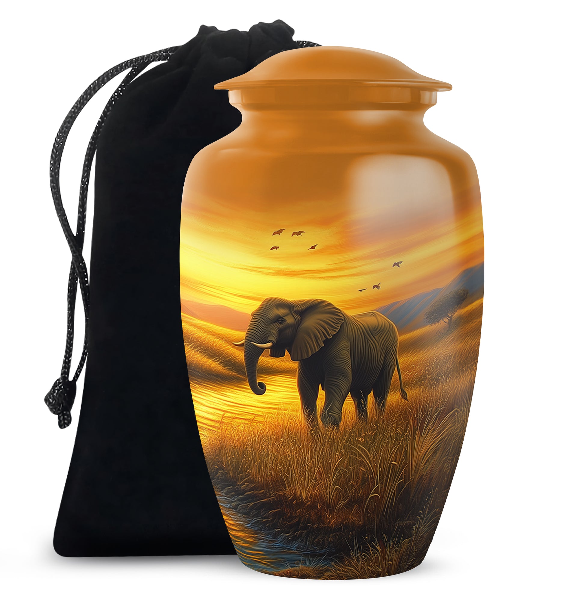 Sunset Cremation Urn For Sale - Elephant Funeral Urn For Women